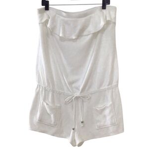 Jenni By Jennifer Moore White Terry Romper Size Large NEW